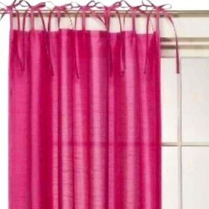 Xhilaration Pink 1 Panel  Ties at Top Light Filtering Window Curtain 63x42"